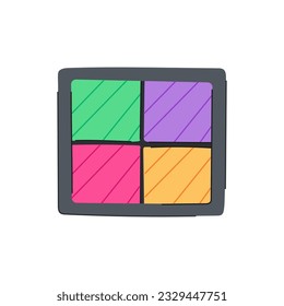 texture eyeshadow face cartoon. cosmetics fashion, woman makeup, crushed powder texture eyeshadow face sign. isolated symbol vector illustration