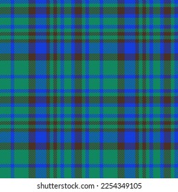 Texture fabric check. Pattern seamless tartan. Vector textile plaid background in dark and green colors.