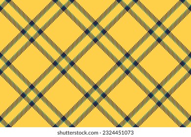 Texture fabric check of plaid tartan textile with a vector seamless background pattern in amber and dark colors.