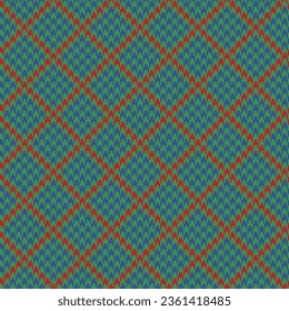 Texture fabric check. Plaid vector seamless. Textile background pattern tartan in red and blue colors.
