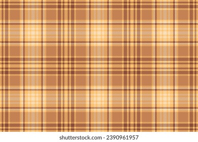 Texture fabric check of textile vector seamless with a background tartan plaid pattern in orange and red colors.