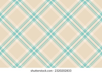Texture fabric seamless of check background plaid with a pattern vector tartan textile in light and teal colors.
