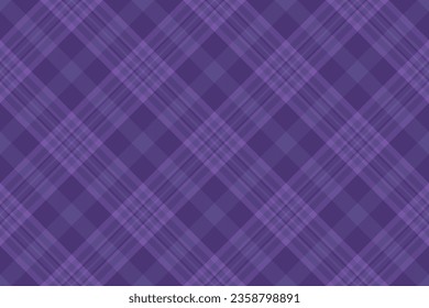 Texture fabric seamless of check textile vector with a tartan pattern plaid background in violet and indigo colors.