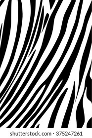 Texture of fabric stripes zebra background. White stripes on black background. Digital illustration. Vector file with layers. Safari Pattern for art, print, web, album, fashion, textile design.