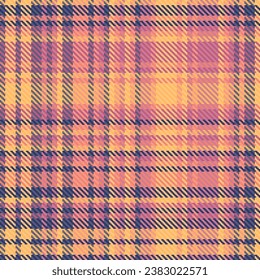 Tartán de tela de tejido de vectores de fondo sin soldadura con un patrón de corte textil de color naranja y azul.