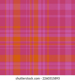 Texturgewebe Tartan. Textile Vektorgrafik plaid. Nahtlose Muster Hintergrund Check-in orange und rosa Farben.