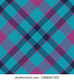 Texturgewebe Textilien. Nahtlose Vektorplaid. Muster-Terraner Hintergrund Check-in dunklen und türkisen Farben.