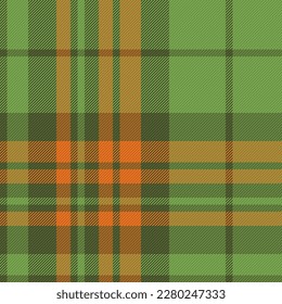 Texture fabric vector. Seamless textile tartan. Background check pattern plaid in orange and dark colors.