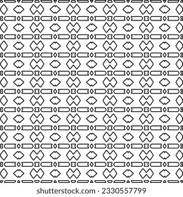 Texture with figures from lines. Black and white pattern for web page, textures, card, poster, fabric, textile. Monochrome graphic repeating design. 