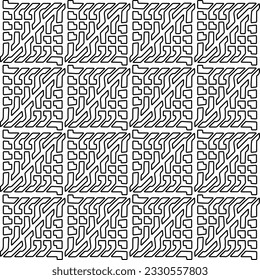 Texture with figures from lines. Black and white pattern for web page, textures, card, poster, fabric, textile. Monochrome graphic repeating design. 