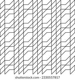 Texture with figures from lines. Black and white pattern for web page, textures, card, poster, fabric, textile. Monochrome graphic repeating design. 