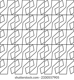 Texture with figures from lines. Black and white pattern for web page, textures, card, poster, fabric, textile. Monochrome graphic repeating design. 