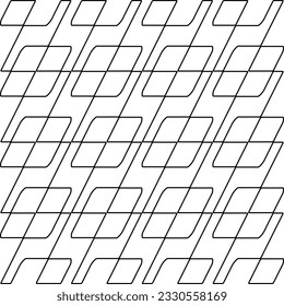 Texture with figures from lines. Black and white pattern for web page, textures, card, poster, fabric, textile. Monochrome graphic repeating design. 