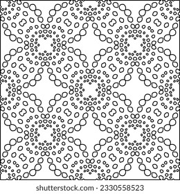 Texture with figures from lines. Black and white pattern for web page, textures, card, poster, fabric, textile. Monochrome graphic repeating design. 