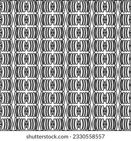 Texture with figures from lines. Black and white pattern for web page, textures, card, poster, fabric, textile. Monochrome graphic repeating design. 