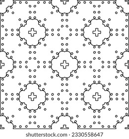 Texture with figures from lines. Black and white pattern for web page, textures, card, poster, fabric, textile. Monochrome graphic repeating design. 