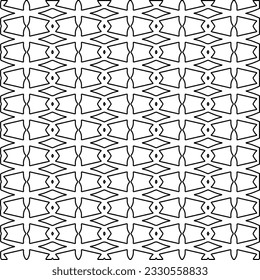 Texture with figures from lines. Black and white pattern for web page, textures, card, poster, fabric, textile. Monochrome graphic repeating design. 