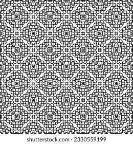 Texture with figures from lines. Black and white pattern for web page, textures, card, poster, fabric, textile. Monochrome graphic repeating design. 