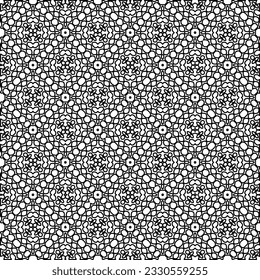 Texture with figures from lines. Black and white pattern for web page, textures, card, poster, fabric, textile. Monochrome graphic repeating design. 