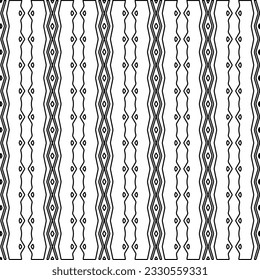 Texture with figures from lines. Black and white pattern for web page, textures, card, poster, fabric, textile. Monochrome graphic repeating design. 