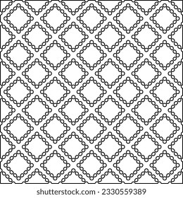 Texture with figures from lines. Black and white pattern for web page, textures, card, poster, fabric, textile. Monochrome graphic repeating design. 