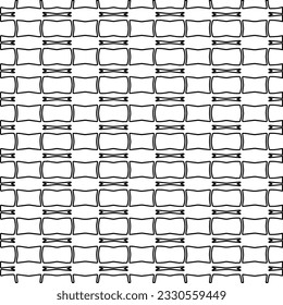 Texture with figures from lines. Black and white pattern for web page, textures, card, poster, fabric, textile. Monochrome graphic repeating design. 