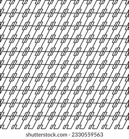 Texture with figures from lines. Black and white pattern for web page, textures, card, poster, fabric, textile. Monochrome graphic repeating design. 