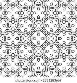 Texture with figures from lines. Black and white pattern for web page, textures, card, poster, fabric, textile. Monochrome graphic repeating design.