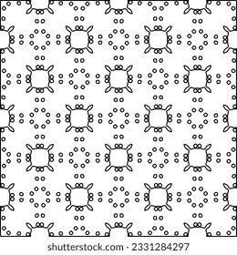 Texture with figures from lines. Black and white pattern for web page, textures, card, poster, fabric, textile. Monochrome graphic repeating design.