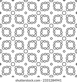 Texture with figures from lines. Black and white pattern for web page, textures, card, poster, fabric, textile. Monochrome graphic repeating design.