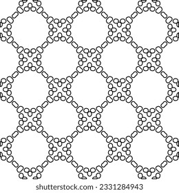 Texture with figures from lines. Black and white pattern for web page, textures, card, poster, fabric, textile. Monochrome graphic repeating design.