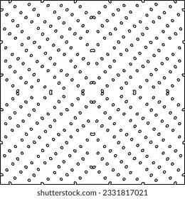 Textur mit Zahlen aus Linien. Schwarz-Weiß Muster für Webseiten, Texturen, Karten, Poster, Stoff, Textilien. Monochrome grafische Wiederholungsdesign.