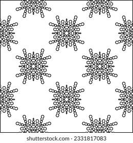 Texture with figures from lines. Black and white pattern for web page, textures, card, poster, fabric, textile. Monochrome graphic repeating design.