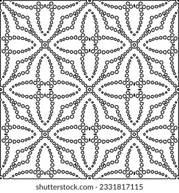 Texture with figures from lines. Black and white pattern for web page, textures, card, poster, fabric, textile. Monochrome graphic repeating design.