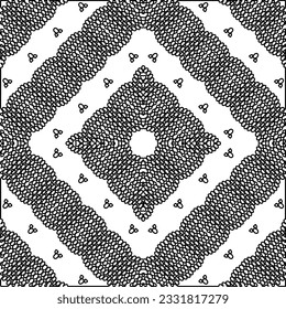 Texture with figures from lines. Black and white pattern for web page, textures, card, poster, fabric, textile. Monochrome graphic repeating design.