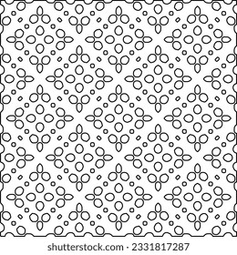 Texture with figures from lines. Black and white pattern for web page, textures, card, poster, fabric, textile. Monochrome graphic repeating design.