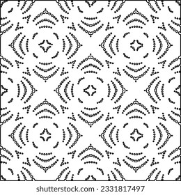 Texture with figures from lines. Black and white pattern for web page, textures, card, poster, fabric, textile. Monochrome graphic repeating design.