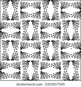 Texture with figures from lines. Black and white pattern for web page, textures, card, poster, fabric, textile. Monochrome graphic repeating design.