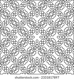 Texture with figures from lines. Black and white pattern for web page, textures, card, poster, fabric, textile. Monochrome graphic repeating design.