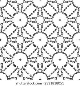 Texture with figures from lines. Black and white pattern for web page, textures, card, poster, fabric, textile. Monochrome graphic repeating design.
