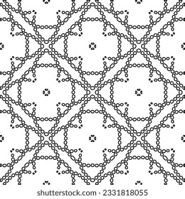 Texture with figures from lines. Black and white pattern for web page, textures, card, poster, fabric, textile. Monochrome graphic repeating design.
