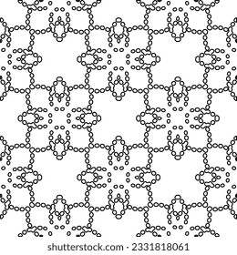 Texture with figures from lines. Black and white pattern for web page, textures, card, poster, fabric, textile. Monochrome graphic repeating design.