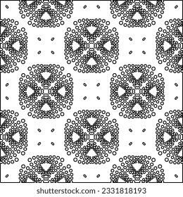 Texture with figures from lines. Black and white pattern for web page, textures, card, poster, fabric, textile. Monochrome graphic repeating design.