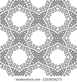 Textur mit Zahlen aus Linien. Schwarz-Weiß Muster für Webseiten, Texturen, Karten, Poster, Stoff, Textilien. Monochrome grafische Wiederholungsdesign.