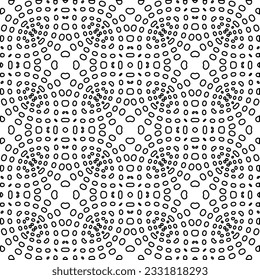 Texture with figures from lines. Black and white pattern for web page, textures, card, poster, fabric, textile. Monochrome graphic repeating design.