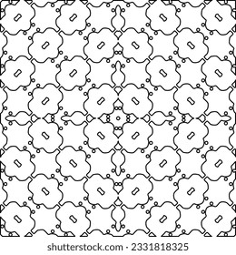 Texture with figures from lines. Black and white pattern for web page, textures, card, poster, fabric, textile. Monochrome graphic repeating design.