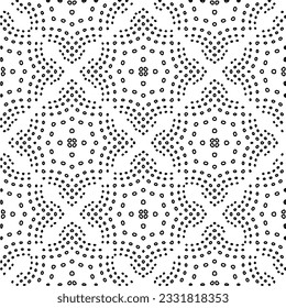 Texture with figures from lines. Black and white pattern for web page, textures, card, poster, fabric, textile. Monochrome graphic repeating design.