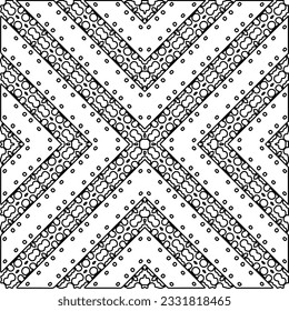 Texture with figures from lines. Black and white pattern for web page, textures, card, poster, fabric, textile. Monochrome graphic repeating design.