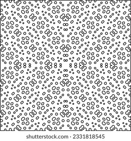 Texture with figures from lines. Black and white pattern for web page, textures, card, poster, fabric, textile. Monochrome graphic repeating design.