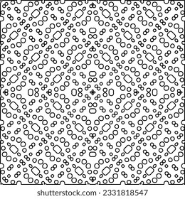 Texture with figures from lines. Black and white pattern for web page, textures, card, poster, fabric, textile. Monochrome graphic repeating design.